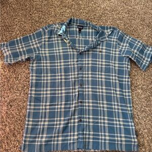 Patagonia Blue and White Plaid Men's Shirt